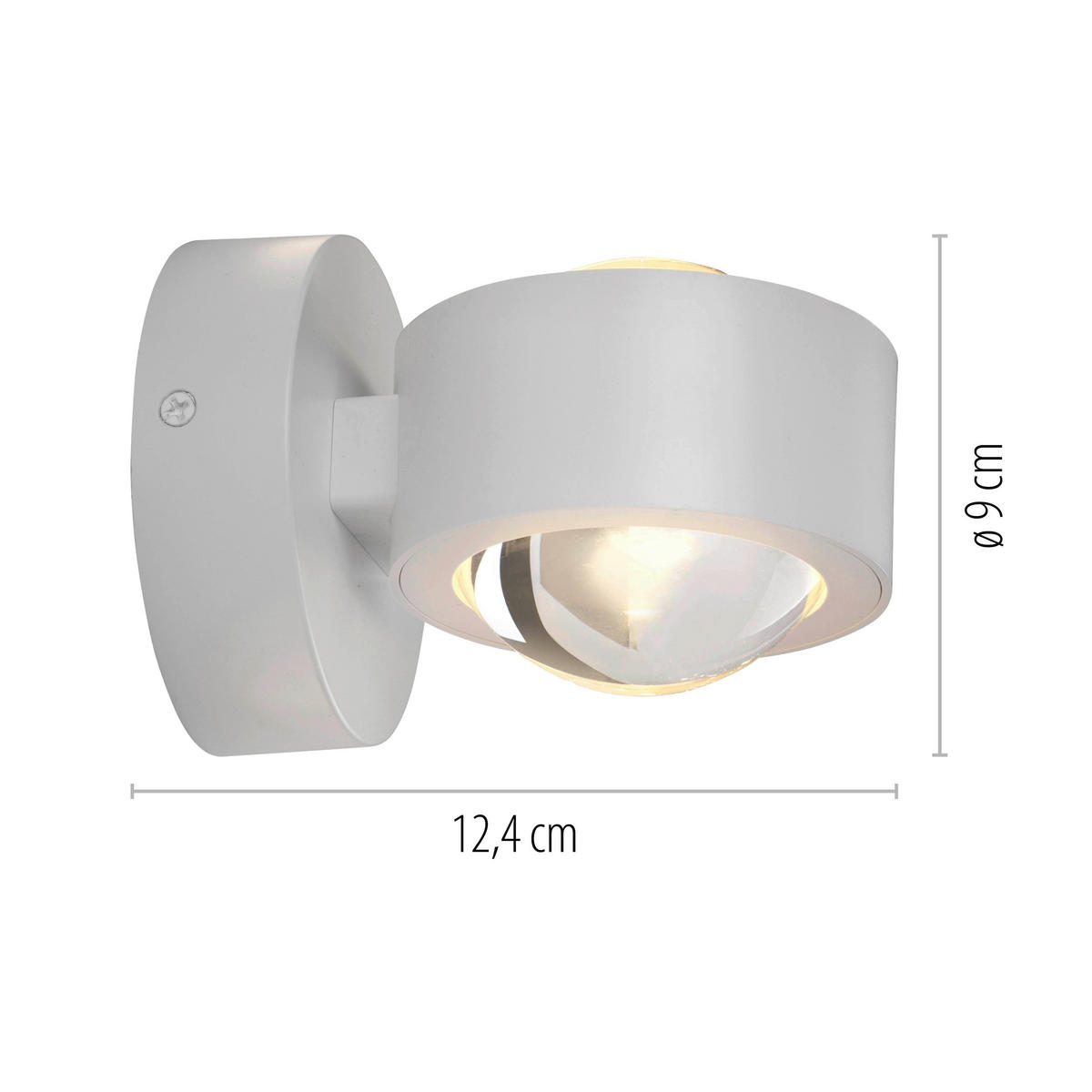 LED-WANDLEUCHTE 12,4/9/9 cm   - Weiß, Design, Kunststoff/Metall (12,4/9/9cm) - Schöner Wohnen