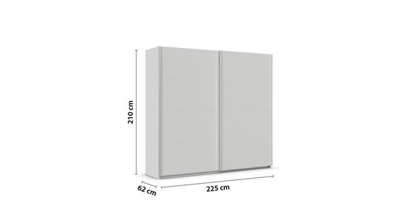 SCHWEBETÜRENSCHRANK  in Seidengrau  - Seidengrau/Alufarben, KONVENTIONELL, Holzwerkstoff/Metall (225/210/62cm) - Xora