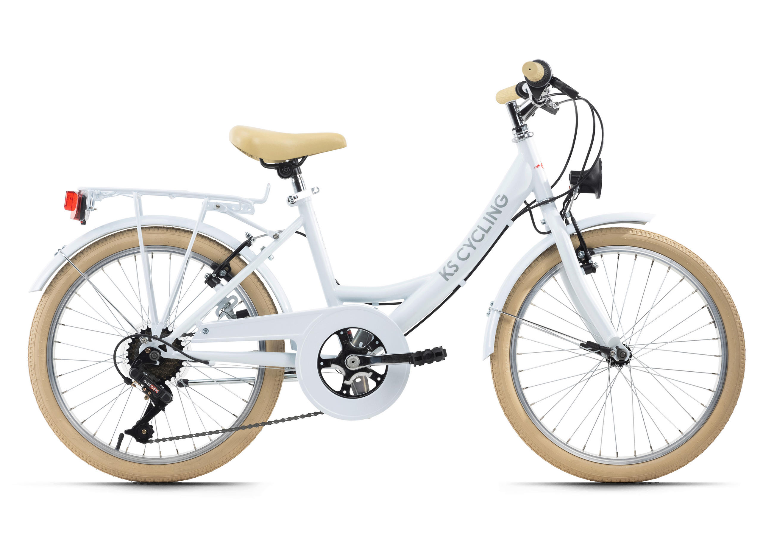 Kinderfahrrad Balloon Weiß Mit Front- U. Rücklicht, 20 Zoll