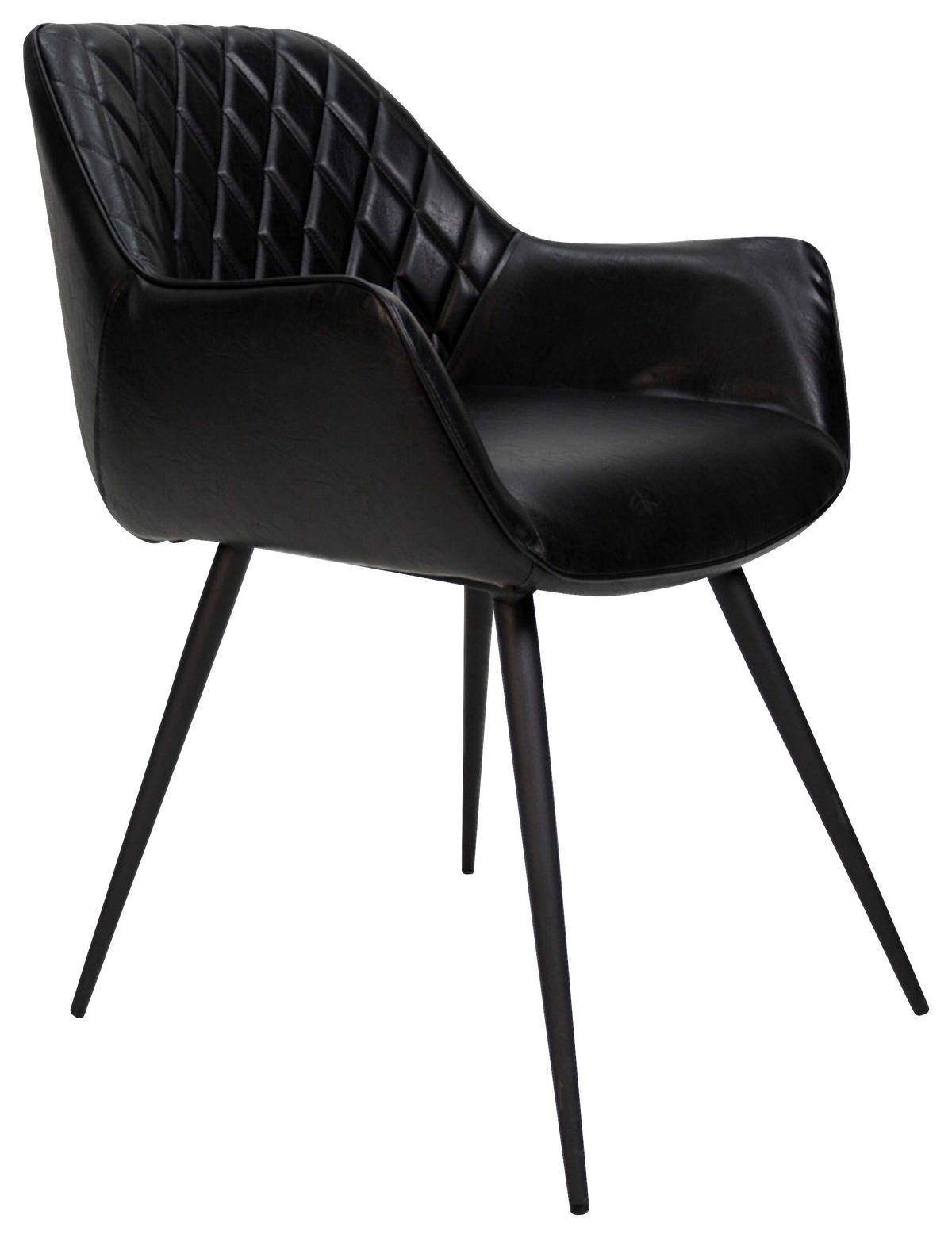 STUHL-SET 2 Stück  in Aluminium Lederlook  - Schwarz, KONVENTIONELL, Textil/Metall (62/83/60cm) - MID.YOU
