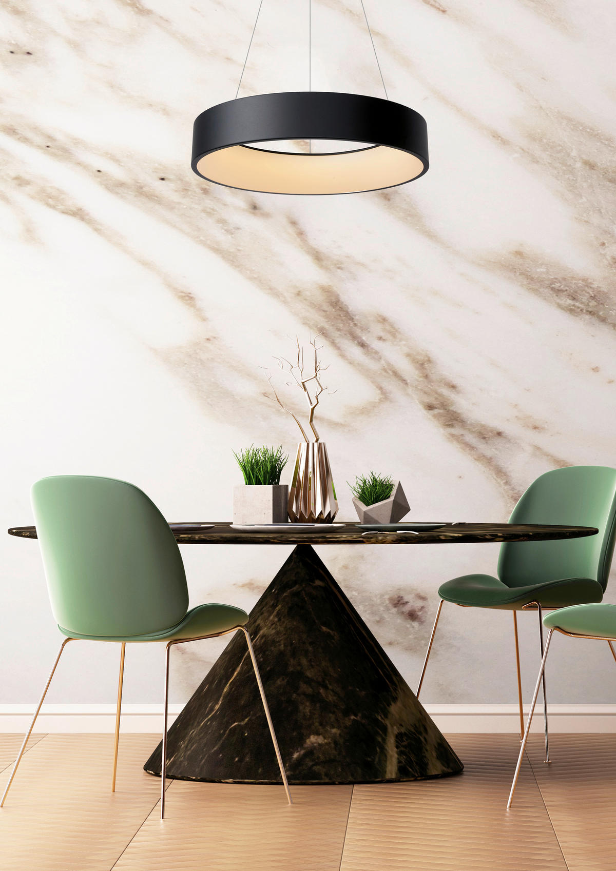 LED-HÄNGELEUCHTE 60/60/142 cm    - Schwarz, Design, Metall (60/60/142cm) - Lucide