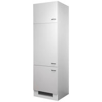 GERÄTEUMBAUSCHRANK 60/200/57 cm  in Weiß  - Edelstahlfarben/Weiß, Holzwerkstoff/Kunststoff (60/200/57cm) - FlexWell