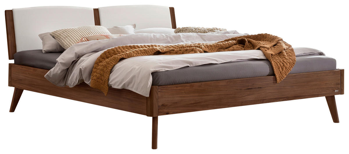 BETT 140/200 cm  in Weiß, Nussbaumfarben  - Nussbaumfarben/Weiß, Design, Holz (140/200cm) - Hasena