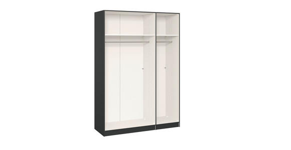 DREHTÜRENSCHRANK  in Anthrazit, Schwarz  - Edelstahlfarben/Anthrazit, Design, Glas/Holzwerkstoff (152/195/59cm) - Carryhome