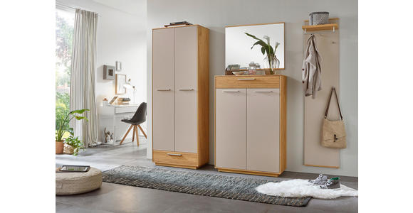 GARDEROBE 4-teilig  in 220/195/37 cm  - Taupe/Eichefarben, Design, Holz/Holzwerkstoff (220/195/37cm) - Novel