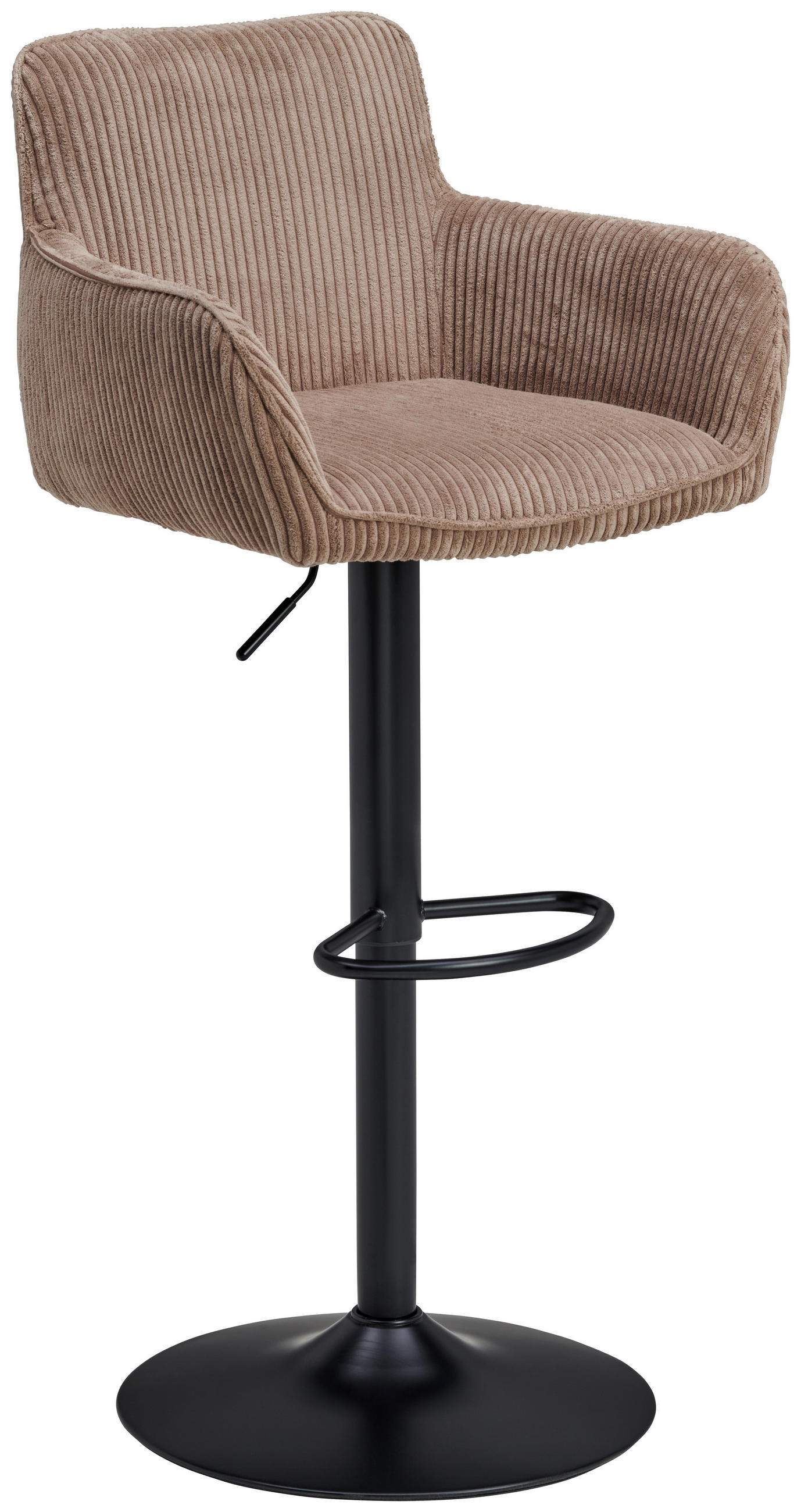 BARHOCKER in Schwarz, Hellbraun  - Hellbraun/Schwarz, MODERN, Textil/Metall (55/91.5-113/52cm) - Livetastic