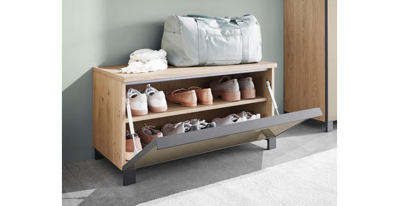 GARDEROBE 5-teilig  in 260/193/37 cm  - Eichefarben/Sahara, Design, Glas/Holz (260/193/37cm) - Dieter Knoll