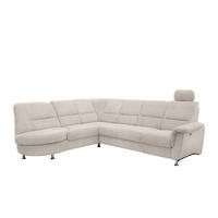 ECKSOFA Beige Chenille  - Chromfarben/Beige, MODERN, Textil/Metall (236/275cm) - Livetastic
