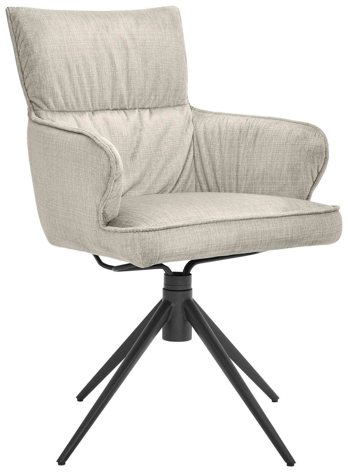 ARMLEHNSTUHL  in Eisen Velours  - Hellgrau/Schwarz, Design, Textil/Metall (58/91/62cm) - Dieter Knoll