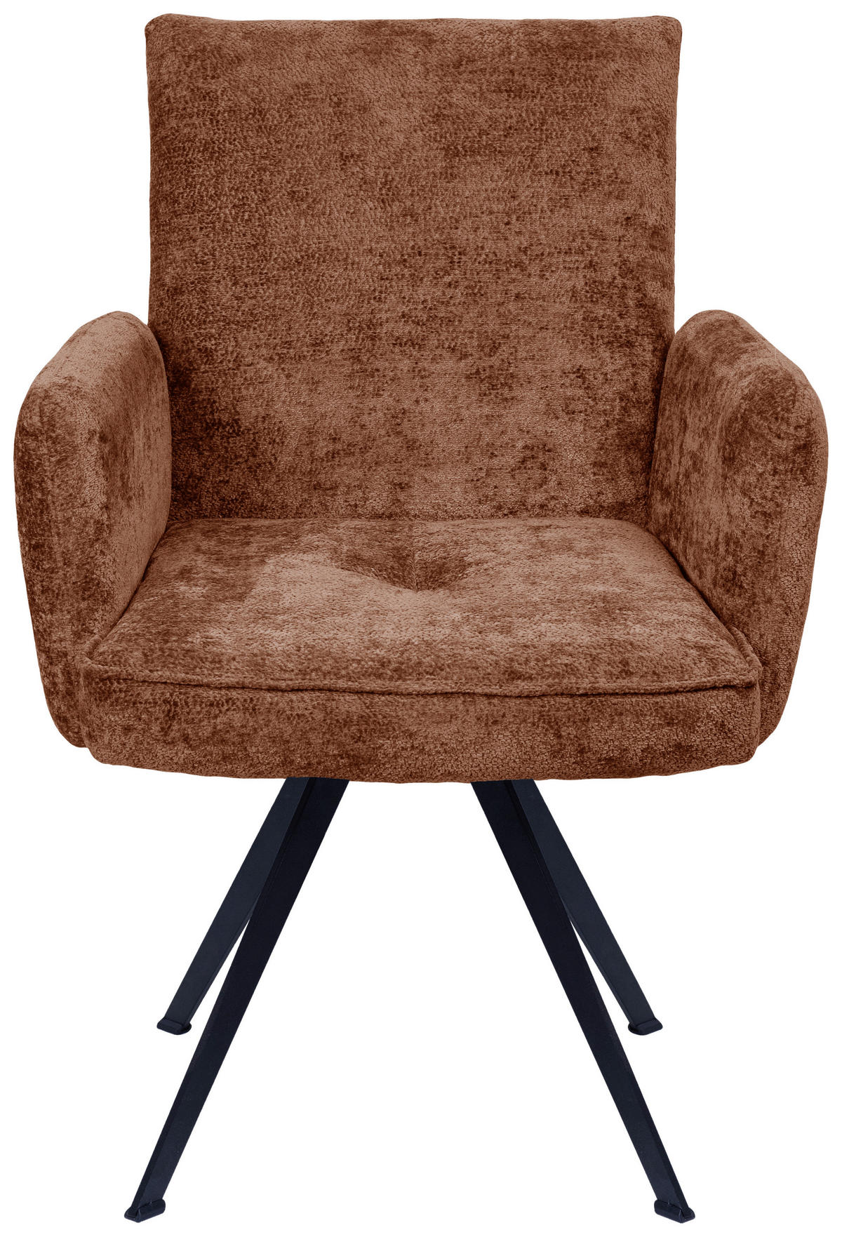ARMLEHNSTUHL  in Eisen Teddystoff  - Terracotta/Schwarz, Design, Textil/Metall (64/87/71cm) - Welnova