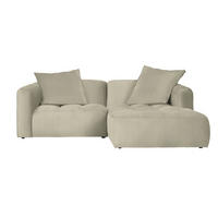 ECKSOFA in Chenille Creme  - Creme/Schwarz, Lifestyle, Kunststoff/Textil (240/173cm) - Stylife