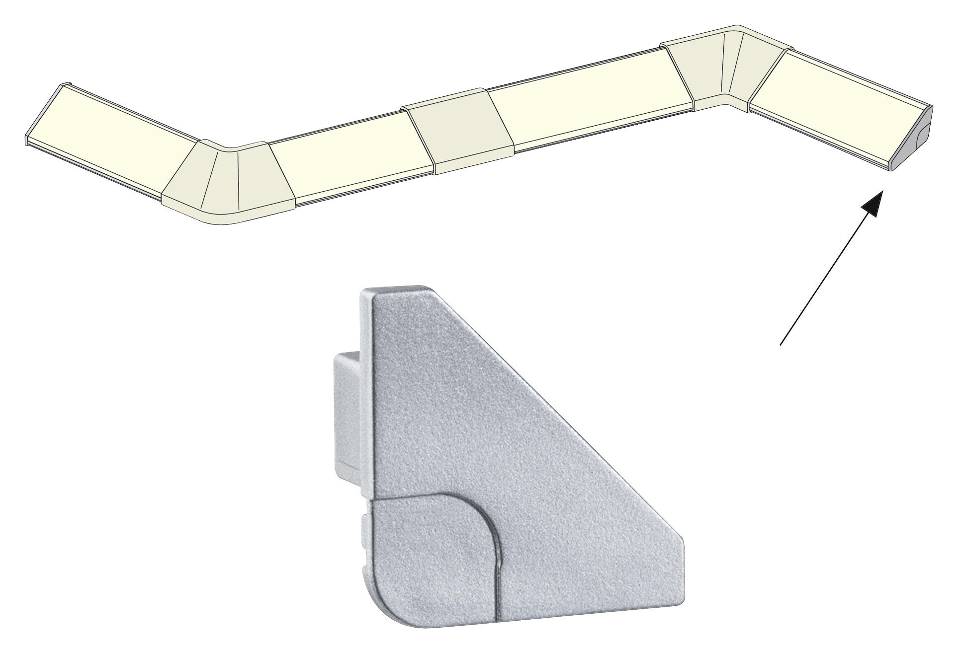 SOCKELLEISTE ENDSTÜCK 2TLG - Basics, Kunststoff/Metall (2cm) - Paulmann