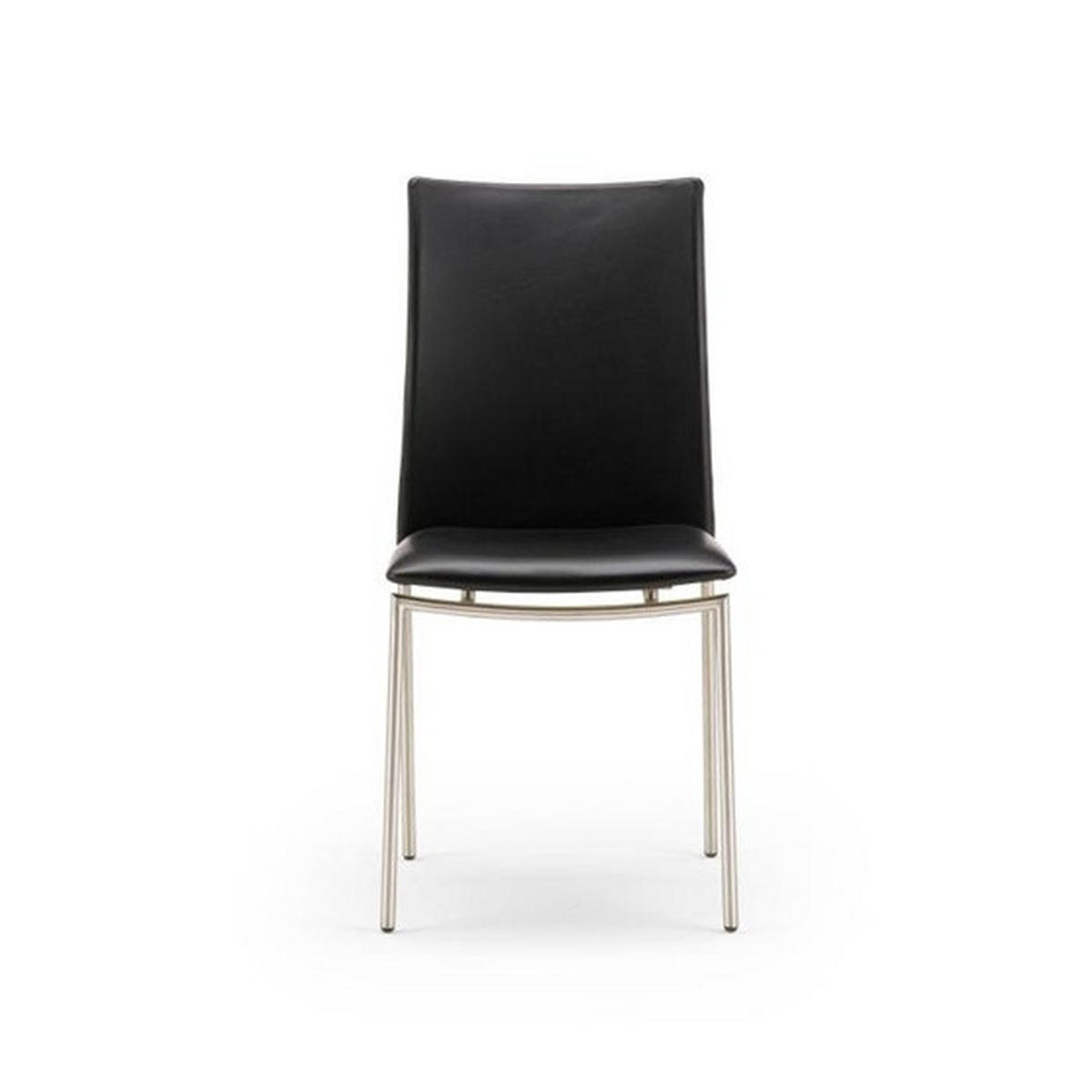 STOL  läderutbud, tygutbud  äkta läder  svart, stålfärgad  - stålfärgad/svart, Lifestyle, läder/trä (45/92/54cm) - Skovby
