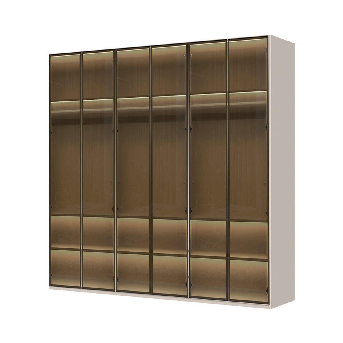 ORMAR SA KLASIČNIM VRATIMA  227/224/56 cm  - Dizajnerski, staklo/metal (227/224/56cm)