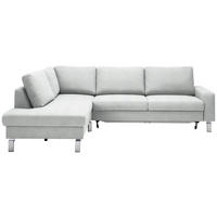 ECKSOFA in Flachgewebe Silberfarben  200/276 cm  - Chromfarben/Silberfarben, Design, Textil/Metall (200/276cm) - Hom`in