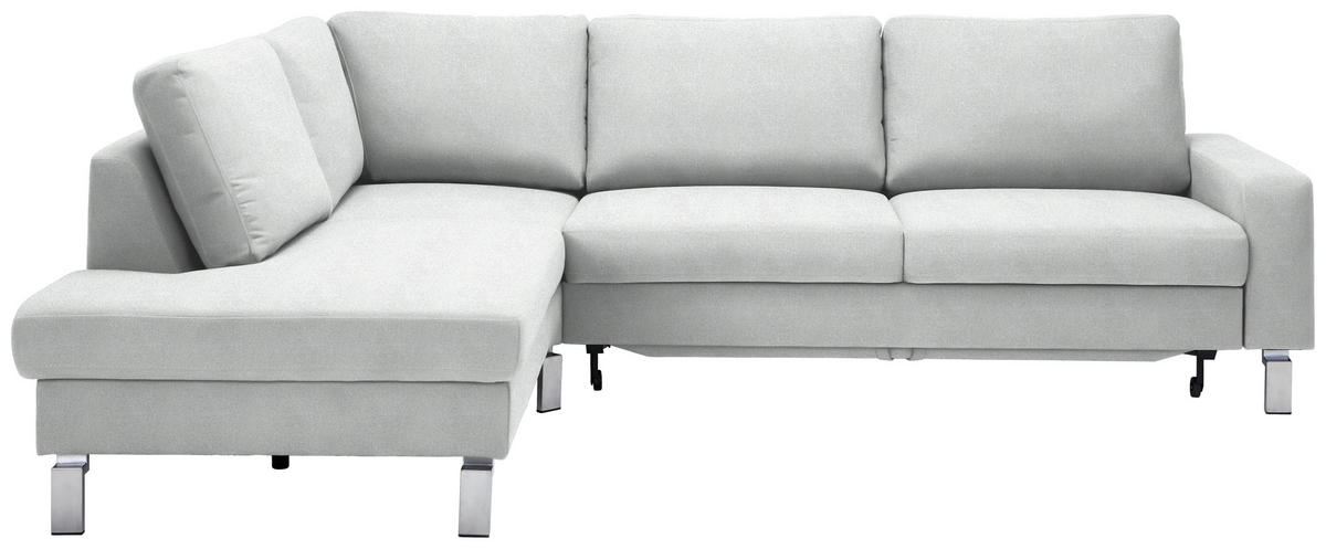 ECKSOFA in Flachgewebe Silberfarben  200/276 cm  - Chromfarben/Silberfarben, Design, Textil/Metall (200/276cm) - Hom`in