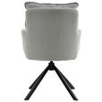 ARMLEHNSTUHL  in Eisen Cord  - Hellgrau/Schwarz, Design, Textil/Metall (61/90/67cm) - Carryhome
