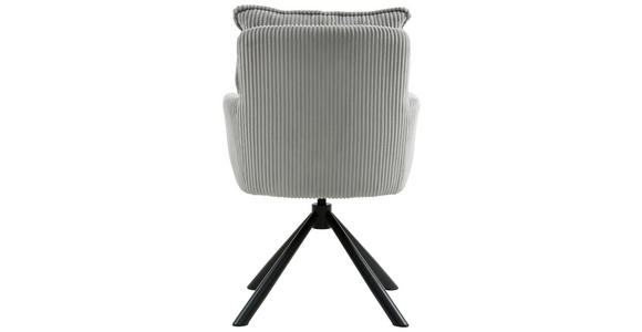 ARMLEHNSTUHL in Eisen Cord - Hellgrau/Schwarz, Design, Textil/Metall (61/90/67cm) - Carryhome