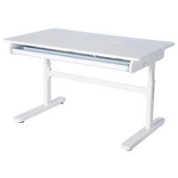 SCHREIBTISCH  Weiß mit Kurbel höhenverstellbar  - Weiß, MODERN, Holzwerkstoff/Metall (109,5/62-78/60cm) - Roba