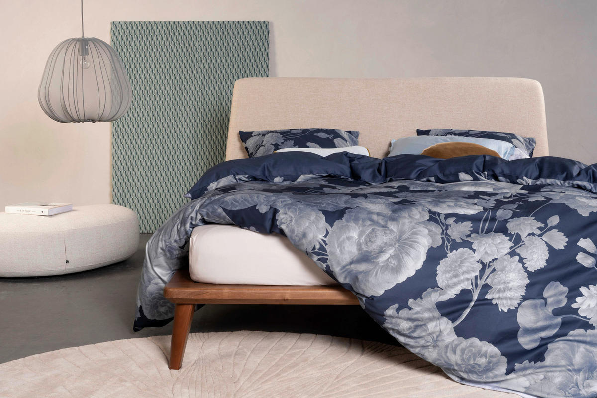 POSTELJNINA 135/200 cm saten modra  - modra, Konvencionalno, tekstil (135/200cm) - Essenza