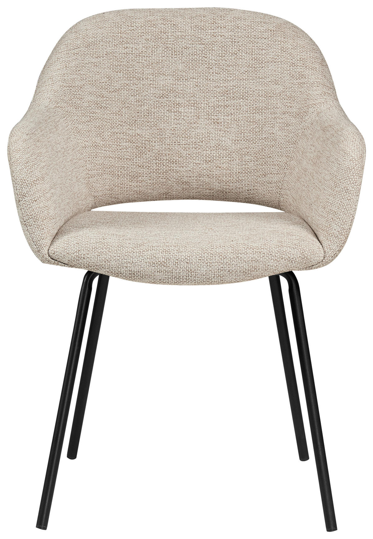 ARMLEHNSTUHL  in Eisen Webstoff  - Beige/Schwarz, Design, Textil/Metall (59/82/62cm) - Novel