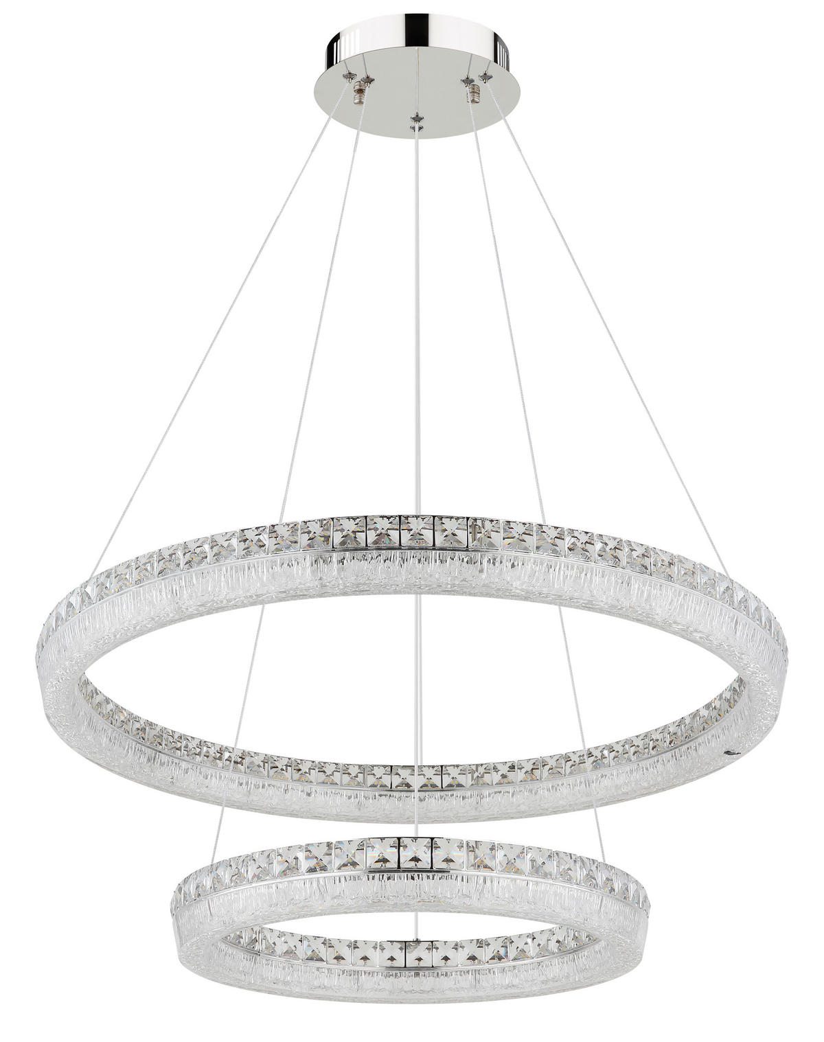 LED-HÄNGELEUCHTE 80/120 cm  - Klar/Chromfarben, Design, Glas/Kunststoff (80/120cm) - Globo