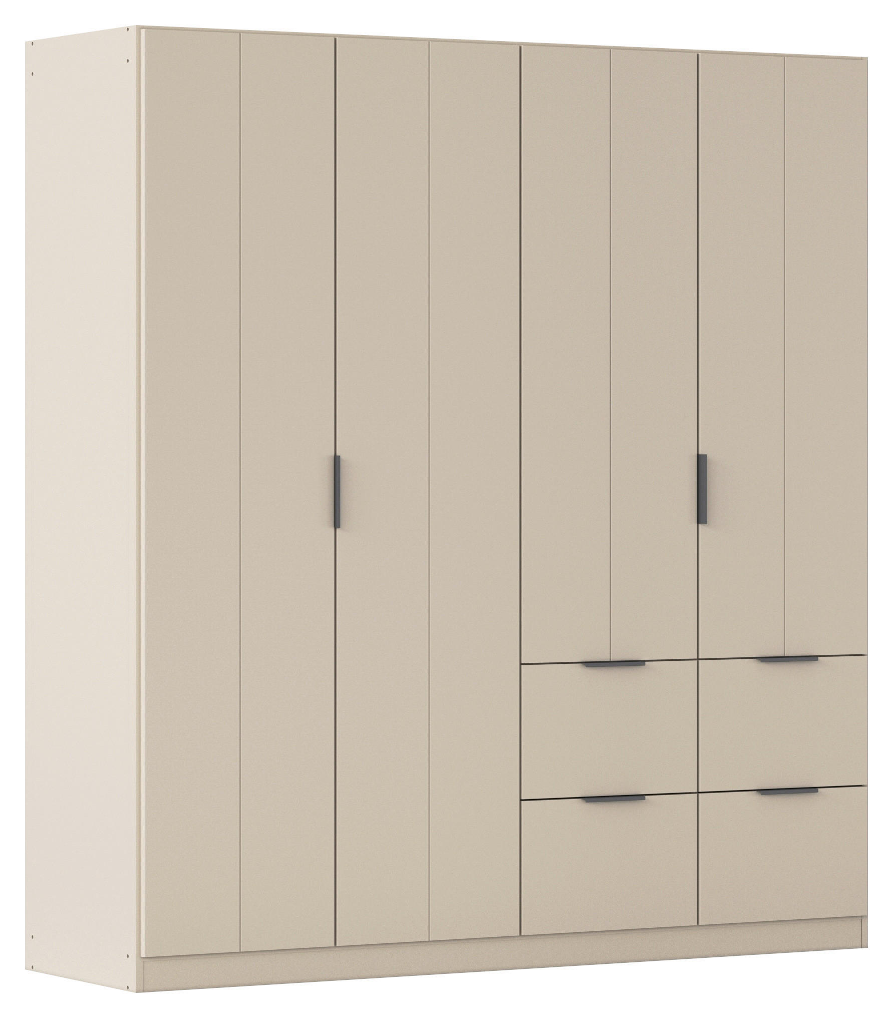 DREHTÜRENSCHRANK 181/197/56 cm,  in Champagner, 4-türig  - Champagner/Grau, MODERN, Holzwerkstoff/Metall (181/197/56cm) - Rauch Möbel