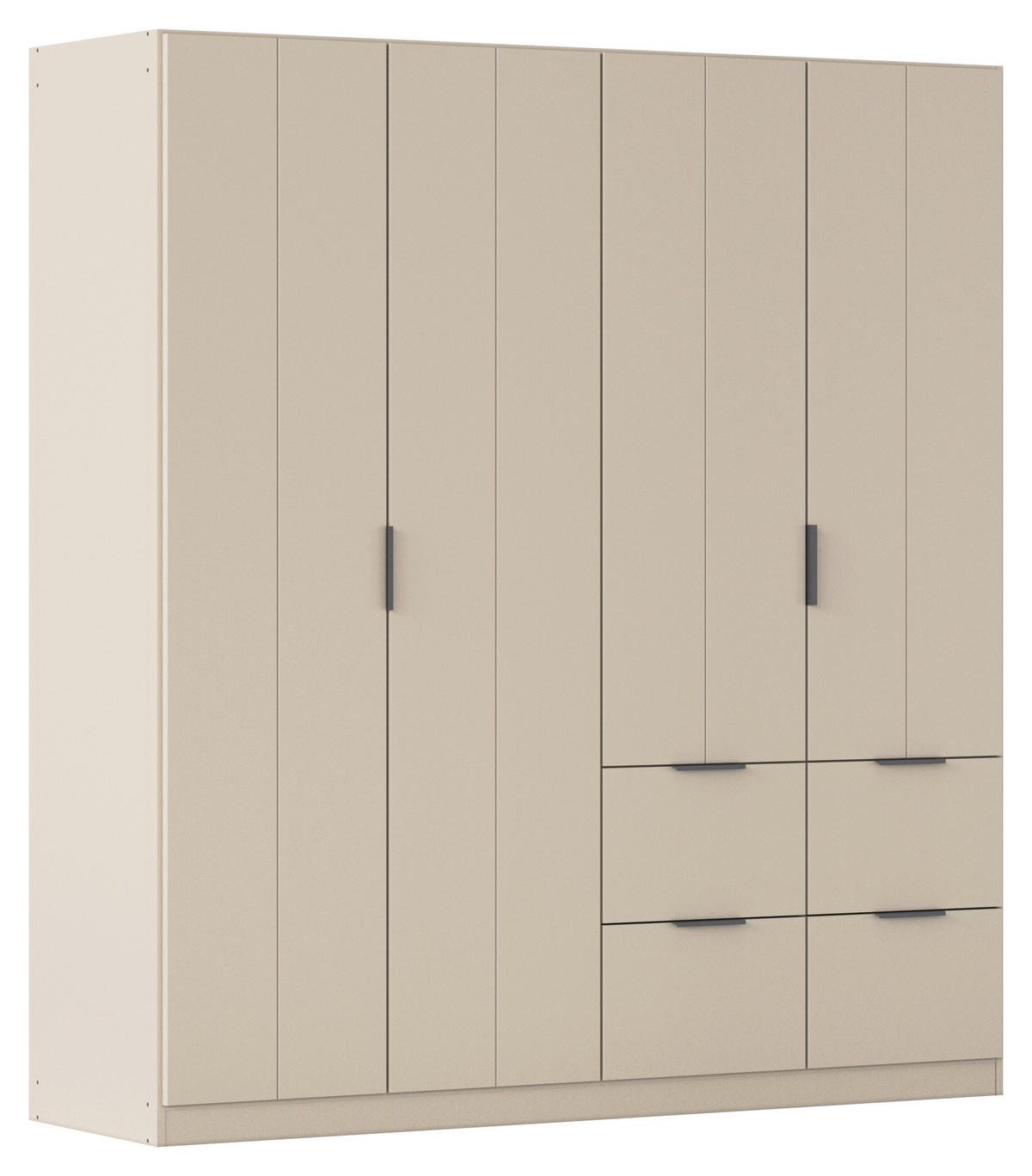 DREHTÜRENSCHRANK 181/197/56 cm,  in Champagner, 4-türig  - Champagner/Grau, MODERN, Holzwerkstoff/Metall (181/197/56cm) - Rauch Möbel