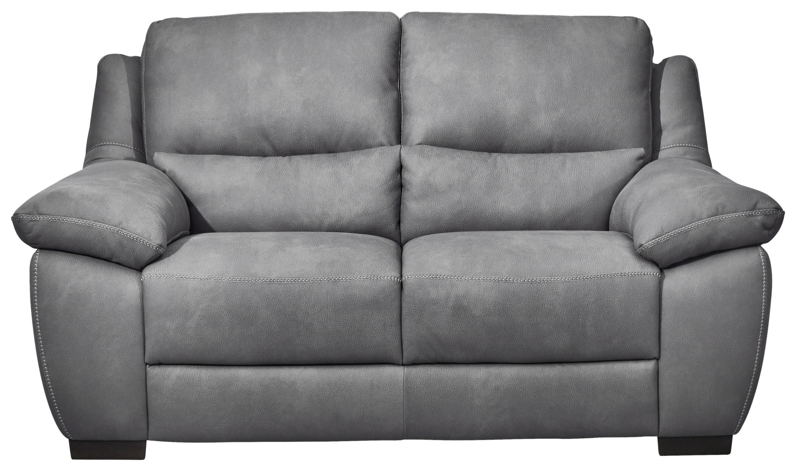 2-SITZER-SOFA Webstoff Grau  - Wengefarben/Weiß, KONVENTIONELL, Holz/Textil (173/96/99cm) - Livetastic