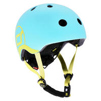 KINDERHELM Safety Helmet  - Blau/Gelb, Trend, Kunststoff/Textil (XXS-Snull) - Scoot and Ride