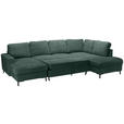 WOHNLANDSCHAFT Dunkelgrün Cord  - Dunkelgrün/Schwarz, KONVENTIONELL, Textil/Metall (148/303/197cm) - Carryhome