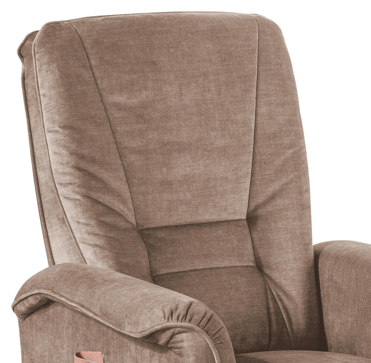 FERNSEHSESSEL Velours Hellbraun  - Hellbraun/Schwarz, Design, Kunststoff/Textil (77/107/88cm) - Livetastic