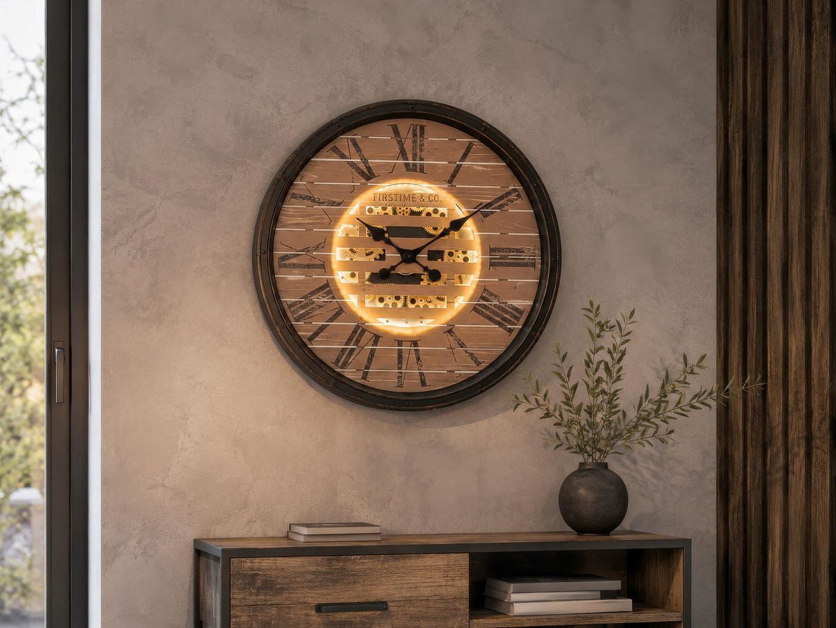 WANDUHR Alissa Schwarz  - Schwarz, Basics, Glas/Kunststoff (76/76cm) - Globo