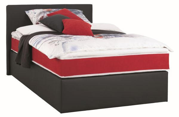 BOXSPRING KREVET 120/200 cm     crna  - crna, Dizajnerski, tekstil/pločasti materijal (120/200cm) - Xora