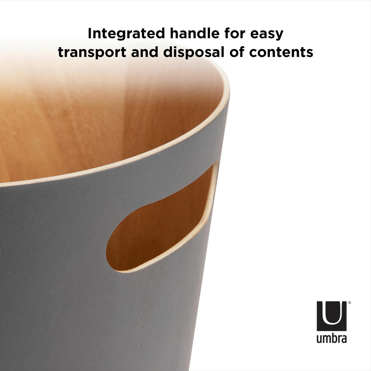 KOŠ ZA OTPAD     - siva, Basics, drvo (23/28/23cm) - Umbra