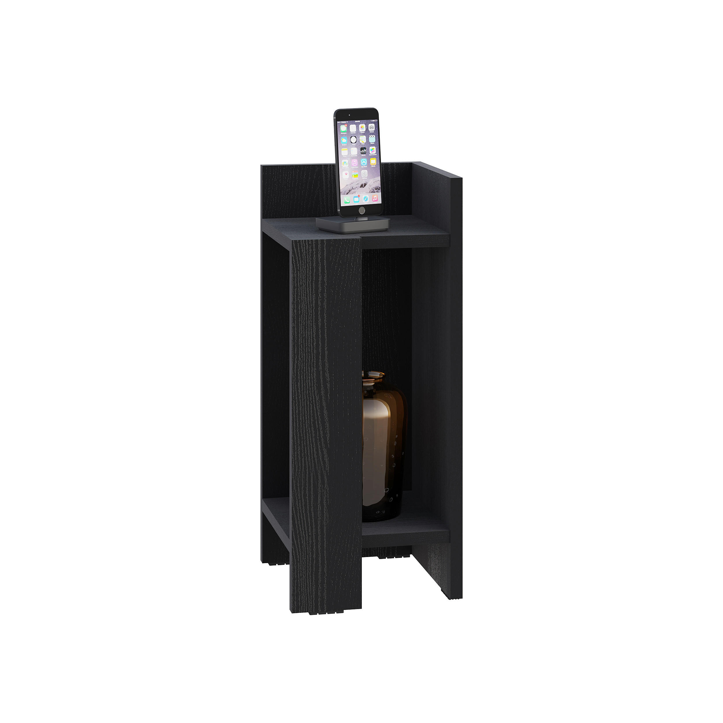 Livetastic Nachttisch Schwarz 27x60x25 cm
