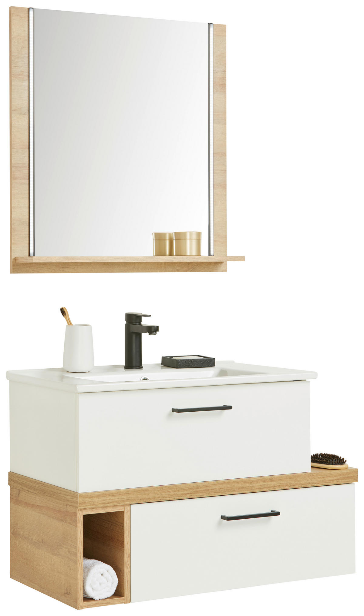 BADEZIMMER  in 88 cm  - Eichefarben/Weiß, MODERN, Keramik/Holzwerkstoff (88cm) - Pelipal