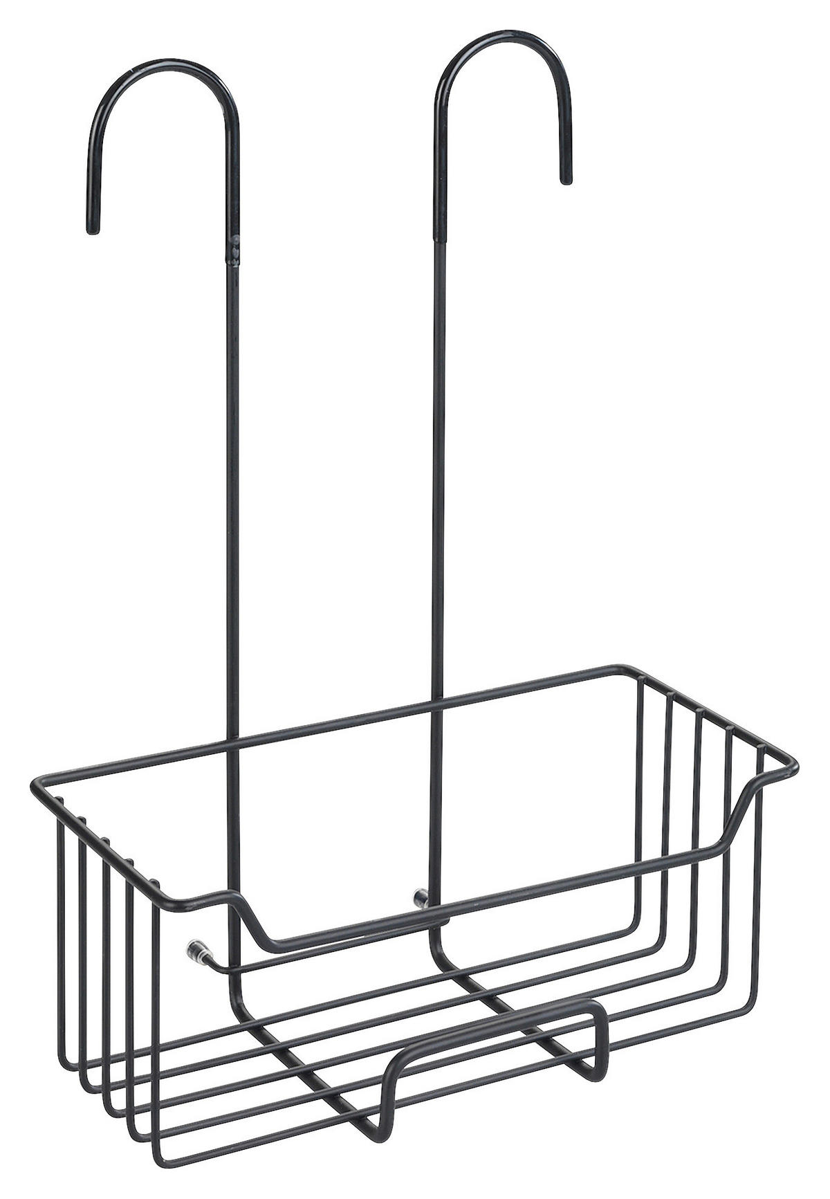 DUSCHREGAL - Transparent/Schwarz, Basics, Metall (25/36/14cm) - Wenko