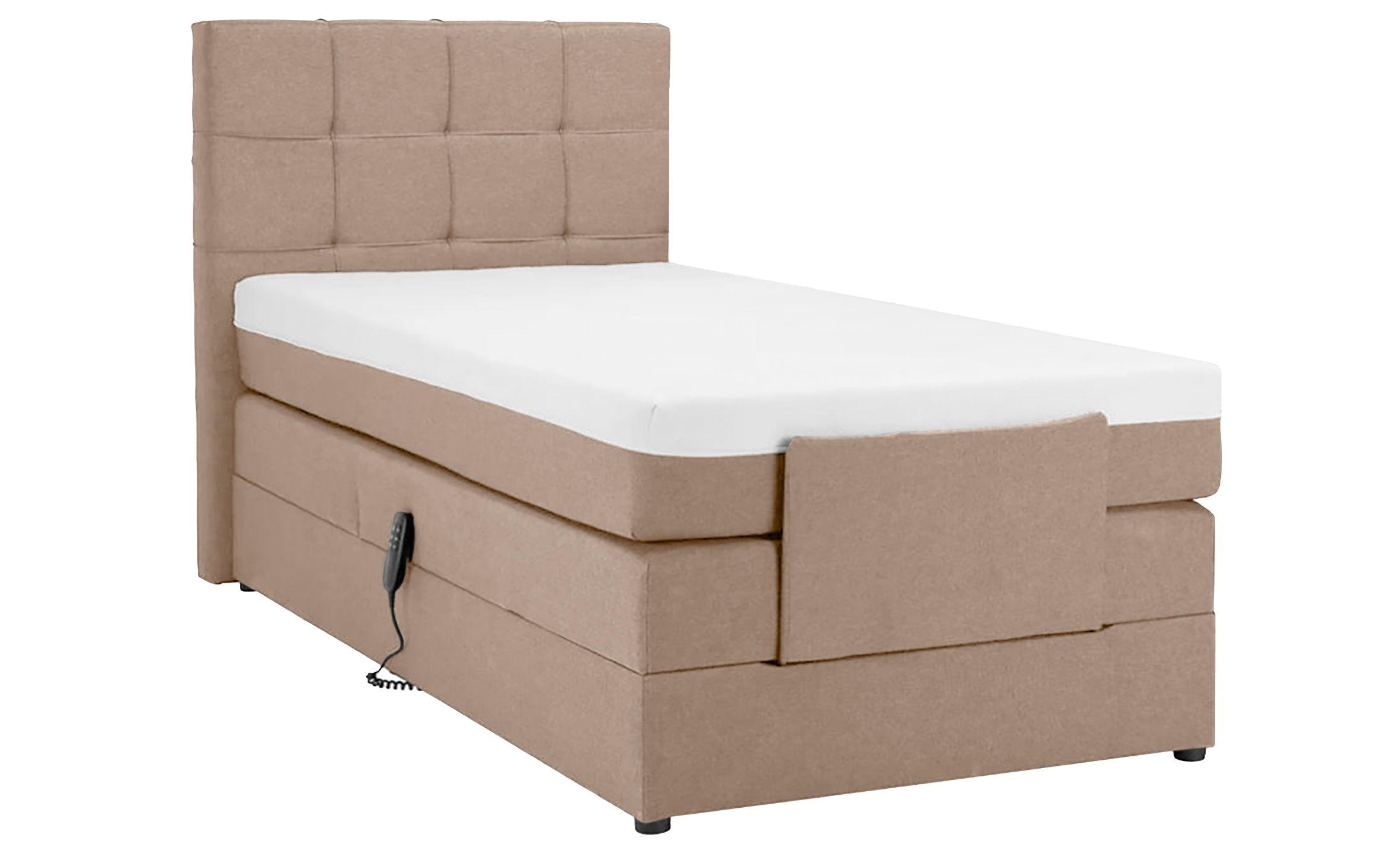 BOXSPRINGBETT 120/200 cm  in Haselnussfarben  - Schwarz/Haselnussfarben, Basics, Holzwerkstoff/Kunststoff (120/200cm) - Moderano