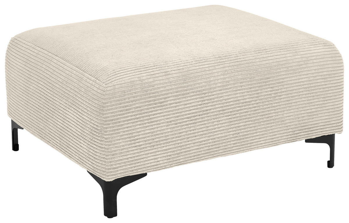 HOCKER in Textil Beige  - Beige/Schwarz, Konventionell, Textil/Metall (99/46/77cm) - Carryhome