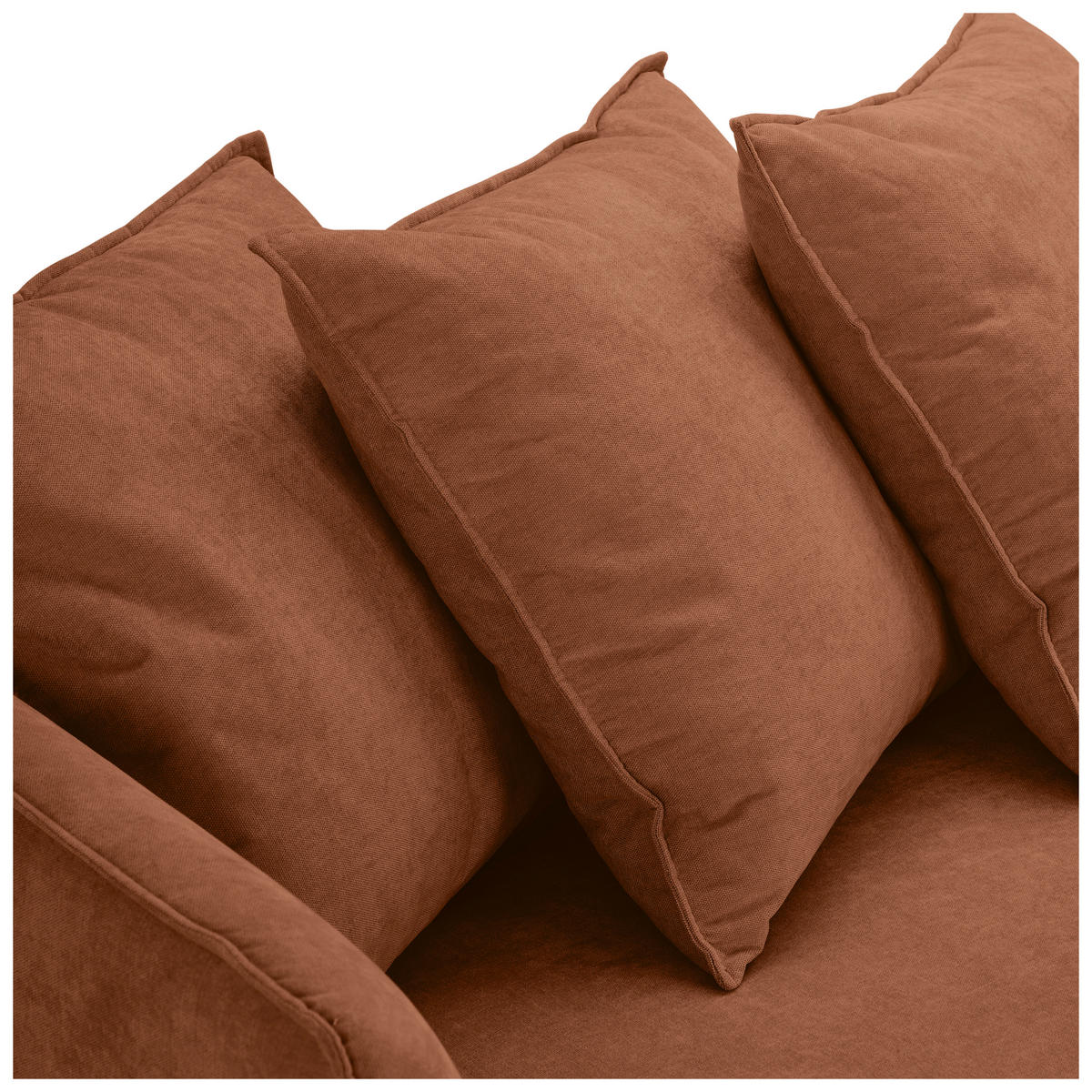 ECKSOFA Rostfarben Chenille  - Rostfarben/Buchefarben, KONVENTIONELL, Holz/Textil (276/162cm) - Carryhome