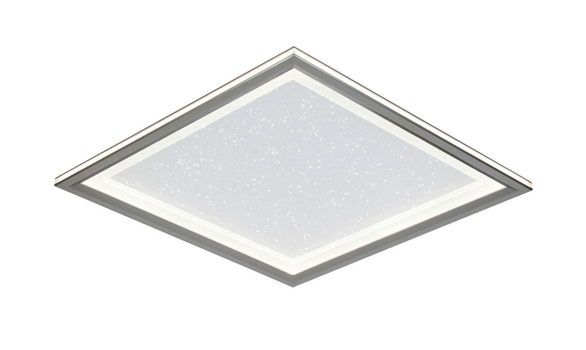 STROPNÉ LED SVIETIDLO, 45/45/6,1 cm - čierna/chrómová, Trend, kov/plast (45/45/6,1cm) - Novel