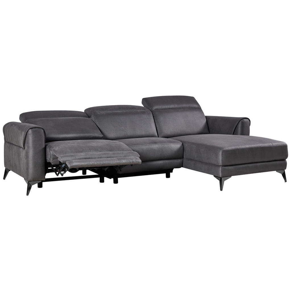 Thumbnail - Livetastic Ecksofa, Grau, Textil, 3-Sitzer, Ottomane rechts, L-Form, 273x169 cm, Made in Europe, motorische Relaxfunktio...