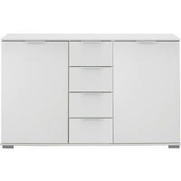 KOMMODE , 130/83/41 cm, 4 Schublade(n)  - Alufarben/Weiß, Design, Holzwerkstoff/Kunststoff (130/83/41cm) - Carryhome