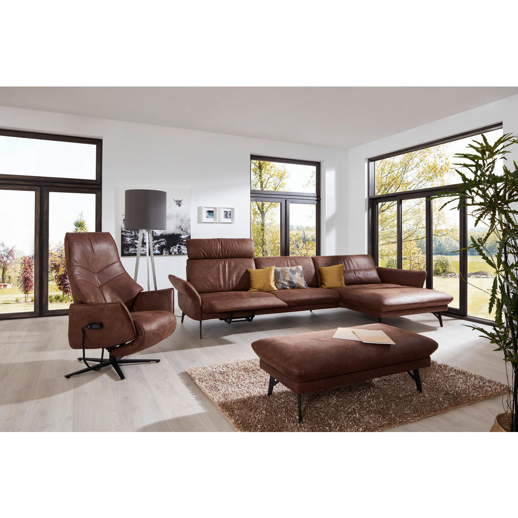 Thumbnail - Himolla Ecksofa, Dunkelbraun, Textil, Uni, Ottomane rechts, L-Form, 330x175 cm, Blauer Engel, Goldenes M, Emas, Typenaus...