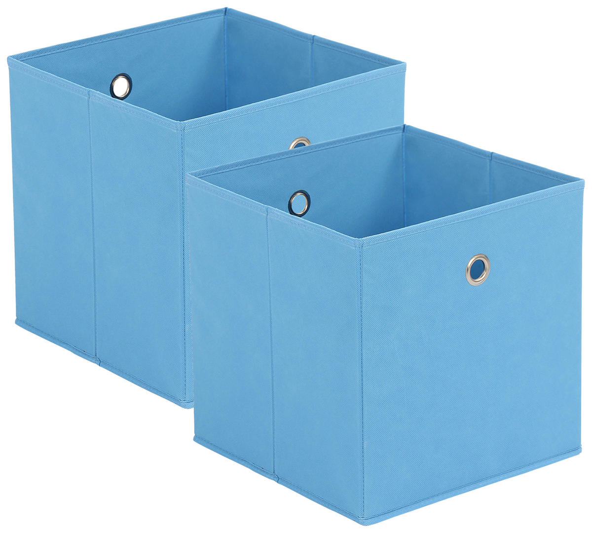 FALTBOX 2er Set - Blau/Silberfarben, Design, Karton/Textil (32/32/32cm) - Carryhome