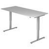SCHREIBTISCH 180/80/72-119 cm  in Grau  - Silberfarben/Grau, KONVENTIONELL, Holzwerkstoff/Metall (180/80/72-119cm) - Venda