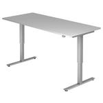 SCHREIBTISCH 180/80/72-119 cm  in Grau  - Silberfarben/Grau, KONVENTIONELL, Holzwerkstoff/Metall (180/80/72-119cm) - Venda