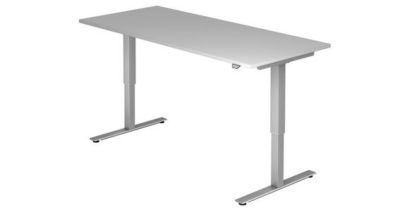 SCHREIBTISCH höhenverstellbar, in verschiedenen Holz-Dekoren erhältlich  - Silberfarben/Grau, KONVENTIONELL, Holzwerkstoff/Metall (180/80/72-119cm) - Venda