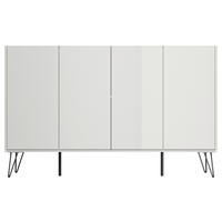 SIDEBOARD Posseik Industrial 155/93,6/42 cm  - Weiß Hochglanz/Eichefarben, Design, Holzwerkstoff/Metall (155/93,6/42cm) - P & B